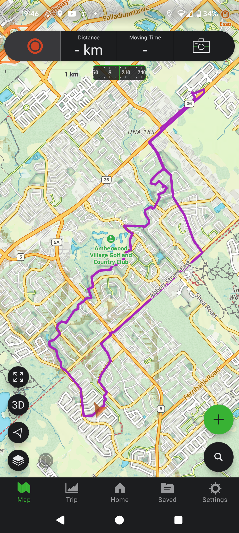 Example bike ride to Rona and Lafayette